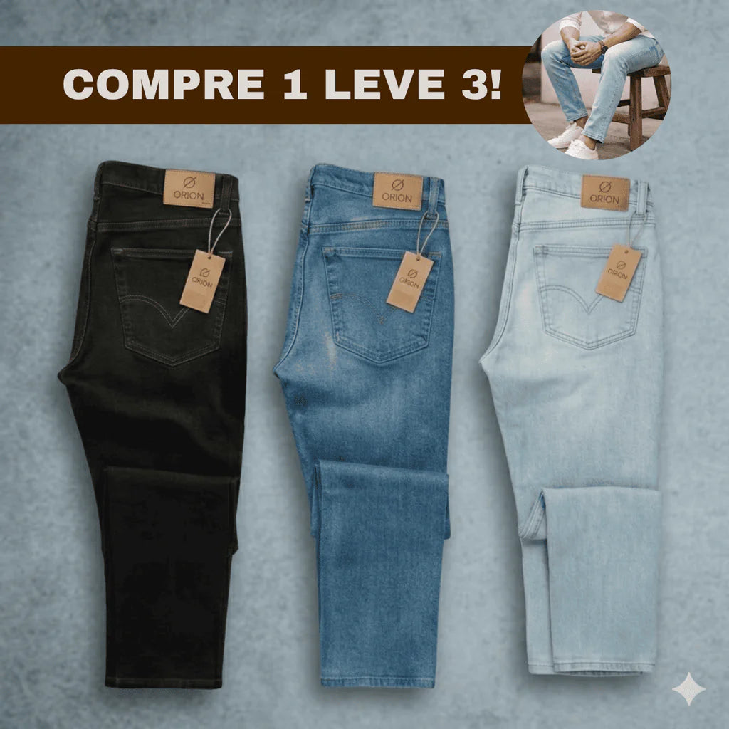 Calça Jeans Masculina Premium Elastano - COMPRE 1 LEVE 3 + BRINDES 🔥
